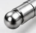 Smooth rounded metal tip close-up